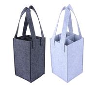 PACKOVE 2pcs Felt Wine Bottle Carrier Bags with Handle Design Portable Navy Tote Bags Reinforced Handy Part for Party and Christmas