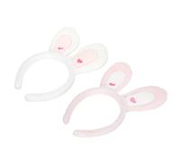 PACKOVE 2pcs Fluffy Bunny Ears Headband Rabbit Ear Hairband Non-slip Fashion Headwear for Women Boys and Girls