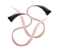 PACKOVE 2pcs Gradient Pink Wig Clip-in Human Hair Extensions Straight Highlights and Ponytail for Women Girls Halloween Party