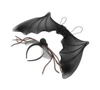PACKOVE 2Pcs Halloween Black Mesh Bat Wings and Spiderweb Headband Set Durable Comfortable Costume Accessories for Adults and Stylish Party and Cosplay Dress Up Supplies