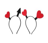 PACKOVE 2pcs Heart Headband Accessories for Valentine's Day Party Cute Hair Hoop Charming Heart Arrow Design for Women and Girls Comfortable and Festival Headwear