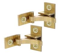 PACKOVE 2pcs Heavy Duty Brass Door Elbow Latches for Windows and Doors, Sturdy Safety Catches for Bedrooms and Closets, Sturdy Furniture Locks in Golden Finish