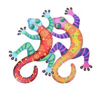 PACKOVE 2pcs Iron Crafts Adorn Gecko Wall Decors Decorative Simulation Hanging Ornaments for Living Room and Garden Wall Decoration