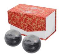 PACKOVE 2pcs Jade Chinese Meditation Massage Balls for Hand Exercises with Deep Tissue Massage and Joint Relaxation, Ergonomic Handball Shape, Comes with Box for Health and Wellness