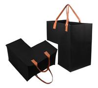 PACKOVE 2pcs Large Capacity Felt Laundry Basket Stairs Storage Organizer for Clothes and Blankets with Easy Pulling Handle, Suitable for Cabinet and Closet