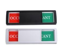 PACKOVE 2pcs Magnetic Privacy Indicator Signs for Office and Restroom Sliding Non-scratch Vacancy Occupied Door Signboard Black Silver for Conference Room and Home Use