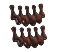 PACKOVE 2pcs Manual Scalp Massagers Wooden Hair Comb Detangler Brush for Dandruff Relief