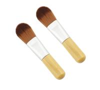PACKOVE 2pcs Mini Foundation Brush Nylon Fiber Makeup Tool for Smooth Application Portable Travel Wooden Handle