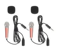PACKOVE 2pcs Mini Handheld Microphones for Phone Portable Recording Mic for Karaoke Podcasting Video Blogging with Clear Sound Capture and Lightweight Design