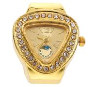 PACKOVE 2pcs Mini Ring Watch for Students with Modern Design and Unique Appearance, Golden Alloy and Glass Material, Not Easy to Deform Or Break, Suitable for Attending Parties and Daily