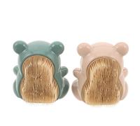 PACKOVE 2pcs Nail Cleaning Brush Bear Shaped for Boys and Girls Soft Material Portable Finger Scrub Brush for Home and Travel for Fingernail Care
