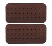 PACKOVE 2pcs Nail Drill Bits Storage Box Nail Bit Holder 4"x2" Elegant Walnut Design Space-saving Organizer Professional Appearance DIY Enthusiasts Desk
