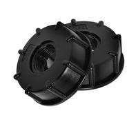 PACKOVE 2pcs Plastic IBC Tote Tank Adapter with Nominal Diameter 60mm to 3/4 Inch, Black Liquid Connector for Acidic and Alkaline Liquid Barrels and IBC Water Containers, Sturdy