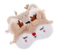 PACKOVE 2pcs Plush Reindeer Eye Masks for Sleeping for Women and Boys and Girls Comfortable Blindfold for Travel Parties and Naps Holiday
