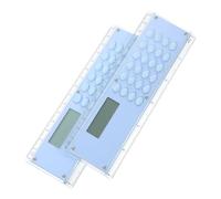 PACKOVE 2pcs Portable Ruler with Calculator, 15cm Plastic Measuring Tool with Dual Measurement and Compact Design, for Math Class and Office Use by Teachers and Students