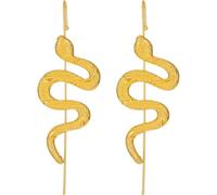PACKOVE 2pcs Punk Snake Clip on Earrings for Women, Golden Alloy Material, Comfortable to Wear Secure Fit, Suitable for Christmas and Other Occasion