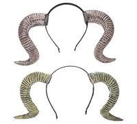 PACKOVE 2pcs RAM Headband for Halloween Unique Headdress for Masquerade Parties Costume Accessory Creative Hair Hoop for Adults Festive Look for Halloween Celebrations