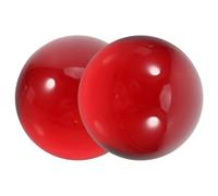 PACKOVE 2pcs Red Blood Amber Glass Spheres Chic Decorative Balls for Home Office Desktop Smooth Finish for Tabletop Decor and Hand Exercises