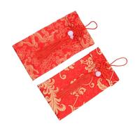 PACKOVE 2pcs Red Brocade Money Packet Wedding Envelope Recyclable Delicate Money Pouch for Holiday Parties and Decoration Small Item Storage Chic Red Pocket