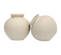 PACKOVE 2pcs Retro Ceramic Flower Vases in Beige Practical for Flower Arranging and Home Decoration Vintage Style with Simple Design for Displaying