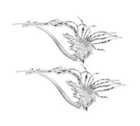 PACKOVE 2pcs Retro Chinese Hairpin Butterfly Decorative Hair Accessories for Ladies Viking Hair Sticks Flower Bobby Pins