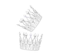 PACKOVE 2pcs Rhinestone Bridal Crown Headpieces for Wedding and Birthday Tiara for Women and Elegant Wedding Prom Party Accessories