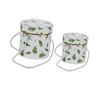 PACKOVE 2Pcs Round Flower Hat Box Set Storage Organizer for Floral Arrangements Birthday and Valentine Day Packaging Stylish Design Lightweight and Durable Easy Flower Wrapping