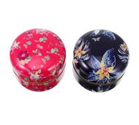 PACKOVE 2pcs Sealed Tinplate Tea Storage Cans for Tea and Candy with Elegant Design to Protect Freshness for Party Or Shopping Mall Use