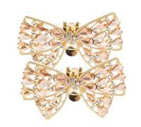 PACKOVE 2pcs Shoe Embellishment: Women Bow Shoe Clips Embellishment Detachable Buckle Accessories Bridal Wedding Party For Women Pumps Flats Golden