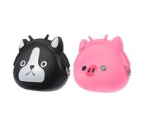 PACKOVE 2pcs Silicone Cartoon Change Purse Lovely Shapes Smooth Surface Chic Stylish Coin Wallets Gift for Christmas Halloween New Year Thanksgiving