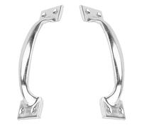 PACKOVE 2pcs Stainless Steel Silver Door Handles 150mm Retro Style Push Pull Handles for Doors with Easy Installation and Stable Performance