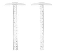 PACKOVE 2pcs T Shape Ruler Measuring Ruler Plastic High Accuracy Easy to Store for Home Office Artists and Craftsmen