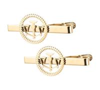 PACKOVE 2pcs Tie Clip Stainless Steel Mens Lapel Tie Clip Lawyer Emblem Design for Formal Business Wear Ornate Jewelry