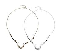 PACKOVE 2pcs Vintage Alloy Head Chain Hollow Moon Floral Pattern, Natural Black Crystal Wedding Hair Accessories for Bride, Frontlet Headdress for Wedding and Photography