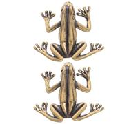 PACKOVE 2pcs Vintage Frog-Shaped Solid Brass Cabinet Knobs with Single Hole Design, Classic Decorative Drawer Pulls for Wardrobe and Cupboard, for Home Interiors