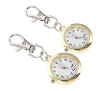 PACKOVE 2pcs Vintage Quartz Pocket Watch for Nurses and Doctors, Small Portable Medical Fob Watch with Chain, Gold Mechanical Decoration for Healthcare Professionals