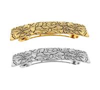 PACKOVE 2PCS Vintage Woven Pattern Alloy Barrette Hair Clip Delicate Style Hairpins for Women Lightweight Durable Hair Accessories for Secure Hold and Styling