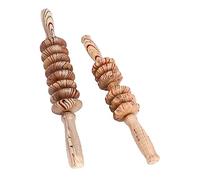 PACKOVE 2Pcs Wooden Handheld Massage Roller Stick for Muscle Relief Deep Tissue Body Massager for Abdomen Back Legs Neck with Comfortable Touch and Trigger Point Therapy