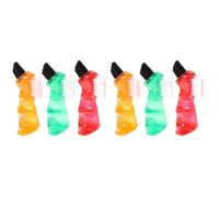 PACKOVE 2sets Mini Denture Brush Multi Functional Double Head Cleaning Brushes for Oral Care Lightweight and Portable Home Accessory Red Orange Green 3pcs*2