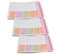 PACKOVE 3 Books Planner and Habit Tracker A5 Undated Daily Planner 5.5"x8.7" Spiral Binding with 52 Tear-off Sheets Minimalist Design Flexible Applications for Home Productivity and Study
