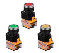 PACKOVE 3 Pcs Plastic Momentary Push Button Compact Structure Oxidation Resistance Easy to Replace Black Circuit Switch for Industrial Control