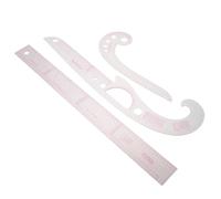 PACKOVE 3 Pcs Template Ruler Set French Curve Pattern Making Ruler Kit, Plastic, for Tailoring and Craft Projects, Beginners