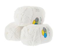 PACKOVE 3 Rolls 50g Cotton Yarn for Crocheting Knitting Bulk White Woolen Yarn for DIY Hats Scarves and Amigurumi Crafts for Handcrafts and Dishcloths