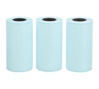 PACKOVE 3 Rolls Thermal Sticker Printer Paper Blue and White Reusable Scratch Resistant Adhesive Label Tape for Office and Home Use