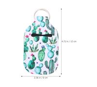 PACKOVE 3 Set 30ml Refillable Hand Bottle with Cactus Print Keychain Cover Portable Protective Soap Lotion Dispenser for Travel and Everyday Use
