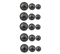 PACKOVE 30pcs British Style Metal Coat Buttons Set Zinc Alloy Clothes Fasteners with 10pcs 15mm 10pcs 20mm 25mm Black Emblem Pattern for Jackets School Uniforms Sewing Crafts