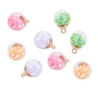 PACKOVE 30pcs Green Glass Balls Charms Pendant with Small Hole for DIY and Making Handicrafts Stylish Crystal Glass Ornaments Color Style