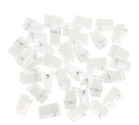 PACKOVE 30pcs Mini Thick Acrylic Id Card Badge Clips with Self-Adhesive Backing Plastic Spring Clips for Office and School Use