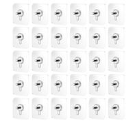 PACKOVE 30pcs Multi-Purpose Acrylic Self Adhesive Wall Hooks with 6mm, 8mm, and 10mm Screw Rods, No Wall Damage Nail-Free Hangers for Home Decoration and Organising