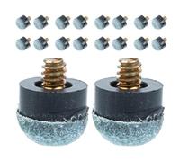 PACKOVE 30pcs Snooker Cue Tips 10mm Screw-on Pool Stick Replacement Heads with Leather and Iron Material for Precision Fit and User-friendly Installation, for Home Billiards Play